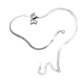 S925 Snake Bone Chain Necklace with Butterfly Clavicle Chain