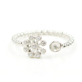 S925 Flower Ring For Pearl, DIY Jewelry Making