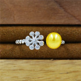 S925 Flower Ring For Pearl, DIY Jewelry Making