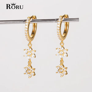 Sterling Silver Flowers Tassel Earrings for Wedding Gift