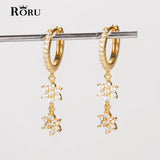 Sterling Silver Flowers Tassel Earrings for Wedding Gift