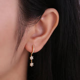 Sterling Silver Flowers Tassel Earrings for Wedding Gift