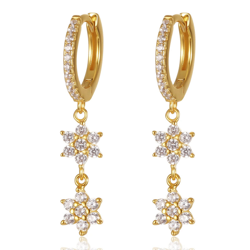 Sterling Silver Flowers Tassel Earrings for Wedding Gift