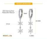 Sterling Silver Flowers Tassel Earrings for Wedding Gift