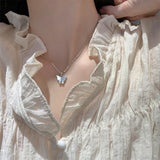 S925 Sterling Silver Fritillary Butterfly Necklace Vintage Gothic Girl Chain