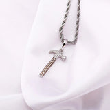 S925 Sterling Silver CZ Stone Paved Hammer Pendant Necklace