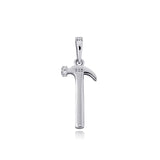 S925 Sterling Silver CZ Stone Paved Hammer Pendant Necklace