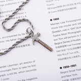S925 Sterling Silver CZ Stone Paved Hammer Pendant Necklace