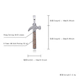 S925 Sterling Silver CZ Stone Paved Hammer Pendant Necklace