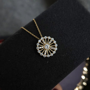 S925 Sterling Silver Diamond Ferris Wheel Necklace