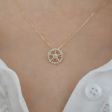 S925 Sterling Silver Diamond Ferris Wheel Necklace