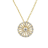 S925 Sterling Silver Diamond Ferris Wheel Necklace