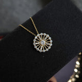 S925 Sterling Silver Diamond Ferris Wheel Necklace
