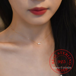 Sterling Silver Crystal Choker Necklace Pendant for Women
