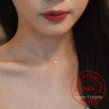 Sterling Silver Crystal Choker Necklace Pendant for Women