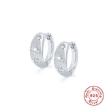 S925 Silver Zircon Octagonal Star Earrings