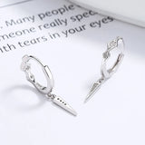 S925 Geometric Hoop Earrings Diamond Cone Earring
