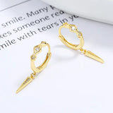 S925 Geometric Hoop Earrings Diamond Cone Earring