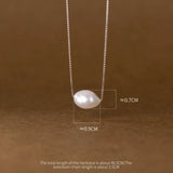 S925 Silver Baroque Pearl Short Necklace Pendant