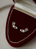 S925 Sterling Silver Gilded Earrings with Synthetic Pearl
