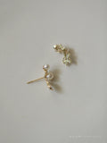 S925 Sterling Silver Gilded Earrings with Synthetic Pearl