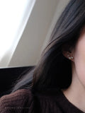 S925 Sterling Silver Gilded Earrings with Synthetic Pearl