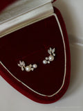 S925 Sterling Silver Gilded Earrings with Synthetic Pearl
