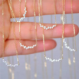 S925 Silver Gilded Smile Necklace Zircon Diamond Pendant