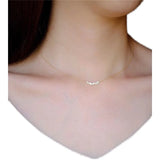 S925 Silver Gilded Smile Necklace Zircon Diamond Pendant