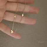 S925 Sterling Silver Three Little Love Necklace Female Pendant Collar Chain