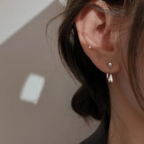 S925 Sterling Silver Glossy Droplet Earrings