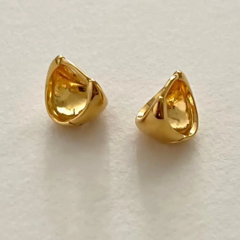 S925 Glossy Oval Earrings Ear Buckle Personalized 923 Ear Needles