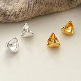 S925 Glossy Oval Earrings Ear Buckle Personalized 923 Ear Needles