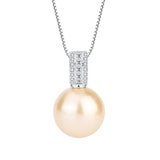 S925 Sterling Silver Grey Pearl Pendant Necklace Woman Jewelry Bridesmaid Gift