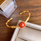 Personality Retro Natural South Red Open-End Bangle Bracelet Gift