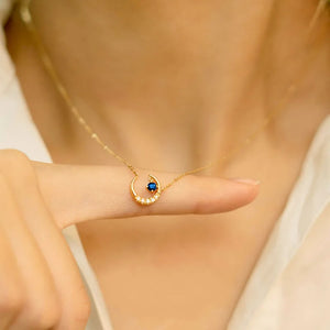 Moon Necklace, 925 Sterling Silver Plated, Versatile
