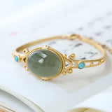 Vintage Court Style Hetian Jade Bracelet - Turquoise Stone