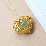 S925 Gold-Plated Hetian Jade Ruyi Cloud Niche Buddha Pendant