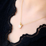 925 Silver Plated Jade Bunny Pendant Hetian Jade Necklace