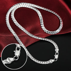 S925 Sterling Silver Gold/Silver Side Chain Necklace 8/18/20/24 Inch