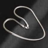 Sterling Silver Side Chain Necklace for Women Men