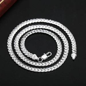 S925 Sterling Silver 8/18/20/24 Inch Side Chain Necklace