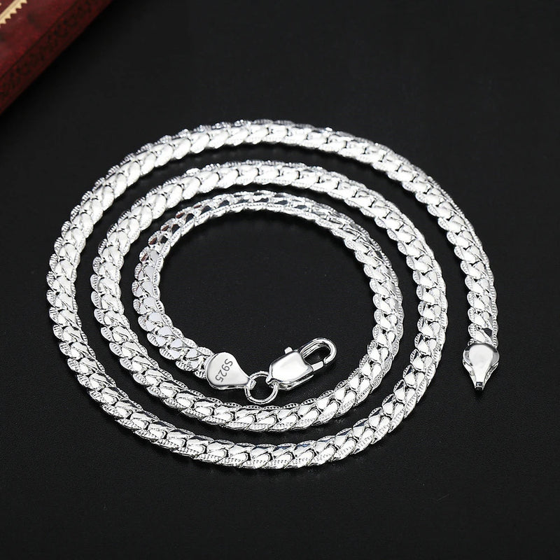 S925 Sterling Silver 8/18/20/24 Inch Side Chain Necklace