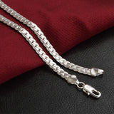 Sterling Silver Side Chain Necklace for Women Men