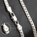 Sterling Silver Side Chain Necklace for Women Men