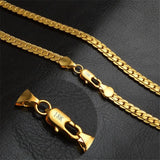 Sterling Silver Side Chain Necklace for Women Men