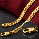 925 Sterling Silver Gold/Silver 24 Inch Side Chain Necklace for Women Men