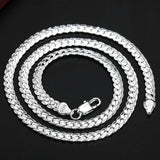 925 Sterling Silver Gold/Silver 24 Inch Side Chain Necklace for Women Men