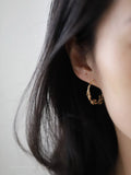 Gold-Plated Sterling Silver Branch and Leaves Earrings