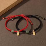 S925 Sterling Silver Gold-plated Hotan Qingyu Lutong Hand Rope Bracelet